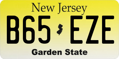 NJ license plate B65EZE