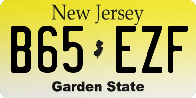 NJ license plate B65EZF