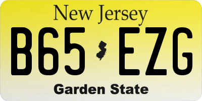 NJ license plate B65EZG