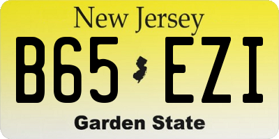 NJ license plate B65EZI