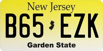 NJ license plate B65EZK