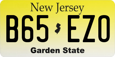 NJ license plate B65EZO