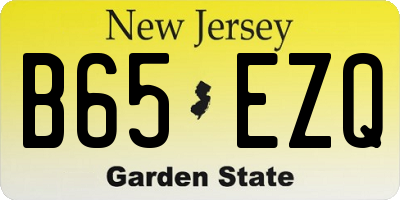 NJ license plate B65EZQ
