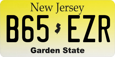 NJ license plate B65EZR