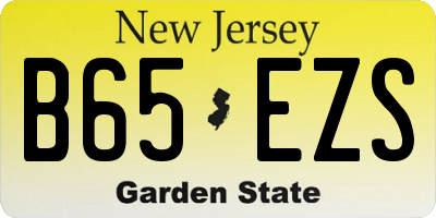 NJ license plate B65EZS