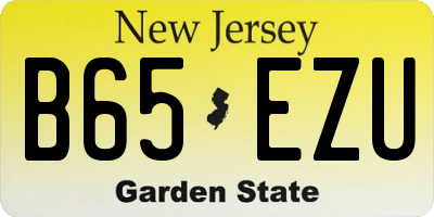 NJ license plate B65EZU