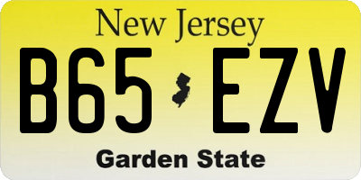 NJ license plate B65EZV