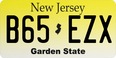 NJ license plate B65EZX
