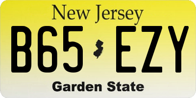NJ license plate B65EZY
