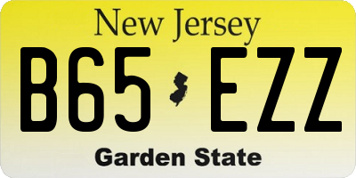 NJ license plate B65EZZ