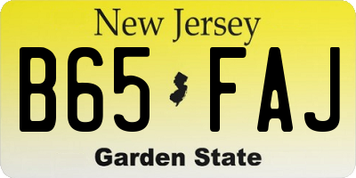NJ license plate B65FAJ