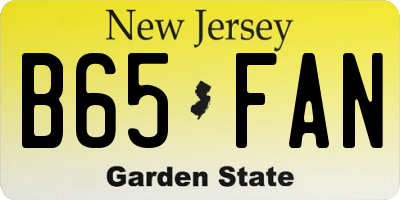 NJ license plate B65FAN