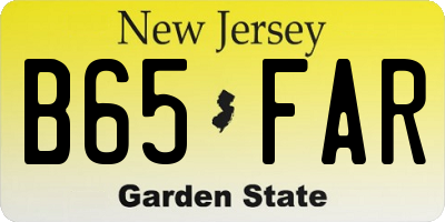 NJ license plate B65FAR