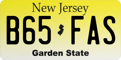 NJ license plate B65FAS