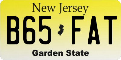 NJ license plate B65FAT
