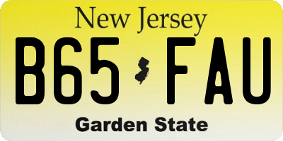 NJ license plate B65FAU