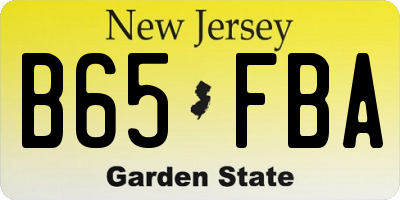 NJ license plate B65FBA