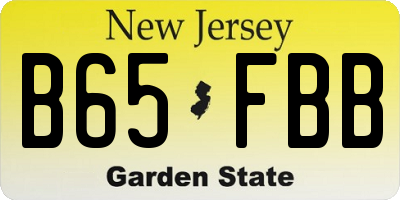 NJ license plate B65FBB