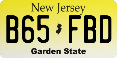 NJ license plate B65FBD