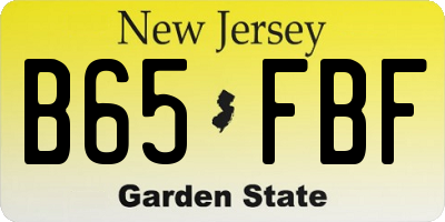 NJ license plate B65FBF