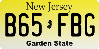 NJ license plate B65FBG