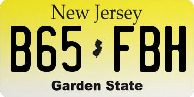 NJ license plate B65FBH