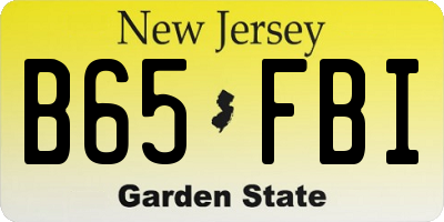 NJ license plate B65FBI