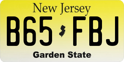 NJ license plate B65FBJ