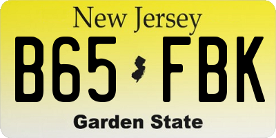 NJ license plate B65FBK