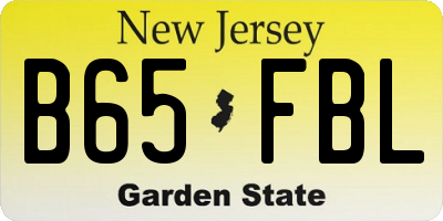 NJ license plate B65FBL