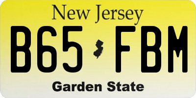 NJ license plate B65FBM