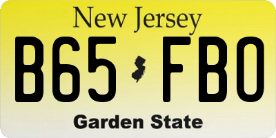 NJ license plate B65FBO