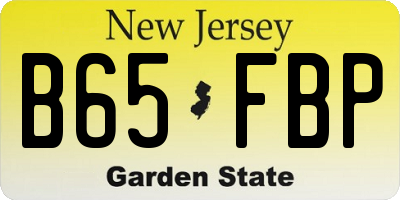 NJ license plate B65FBP