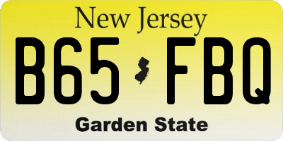NJ license plate B65FBQ