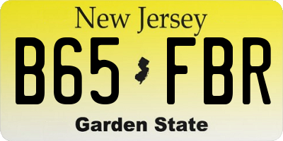 NJ license plate B65FBR