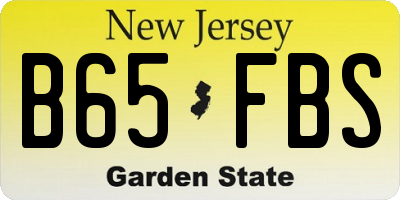 NJ license plate B65FBS