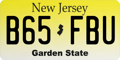 NJ license plate B65FBU