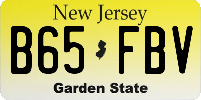 NJ license plate B65FBV