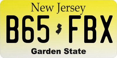 NJ license plate B65FBX