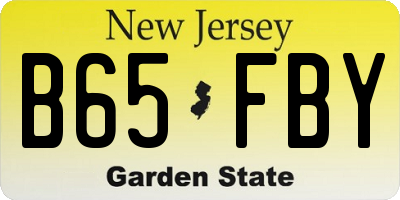 NJ license plate B65FBY