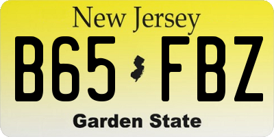 NJ license plate B65FBZ