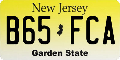 NJ license plate B65FCA