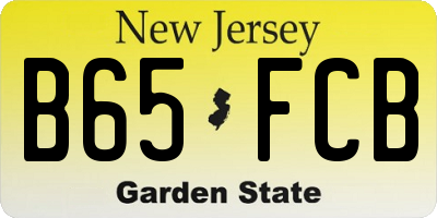 NJ license plate B65FCB