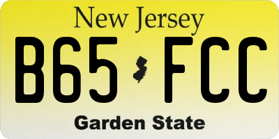 NJ license plate B65FCC