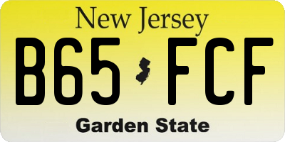 NJ license plate B65FCF