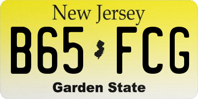NJ license plate B65FCG
