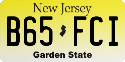 NJ license plate B65FCI