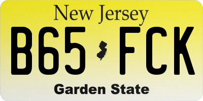 NJ license plate B65FCK