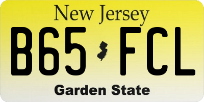 NJ license plate B65FCL