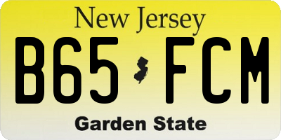 NJ license plate B65FCM